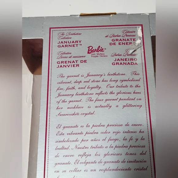 2002 January Garnet Barbie Doll The Birthstone Collection - Picture 9 of 12